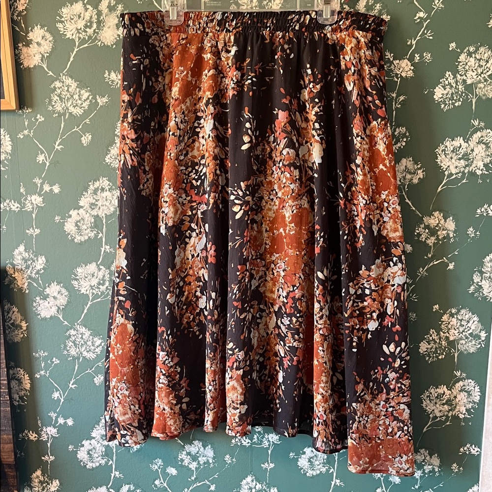 Tantrums Autumn Floral A-Line Skirt